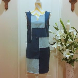 Vintage Nanette Lepore patchwork denim dress